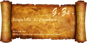 Gogolák Zsombor névjegykártya